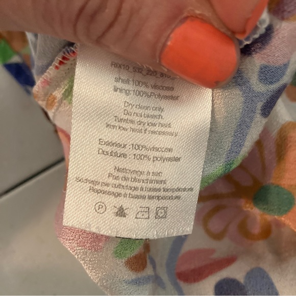 RIXO Steph floral cut out puff sleeve midi dress cream multicolor retro size 6 - Picture 14 of 16